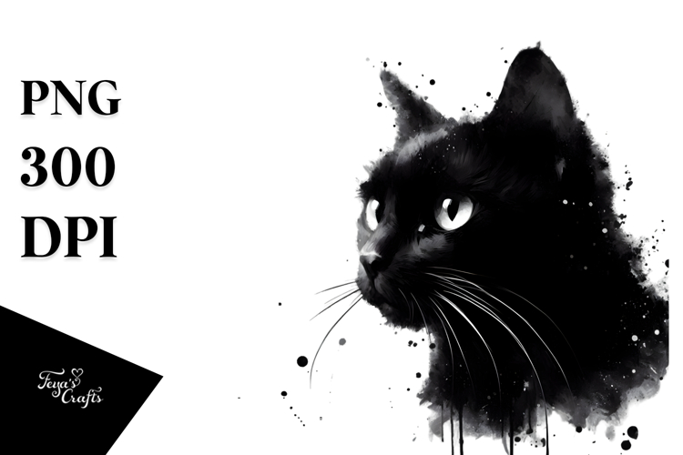 Simple Black Cat PNG