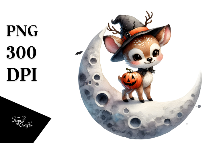 Cute Halloween Baby Deer PNG