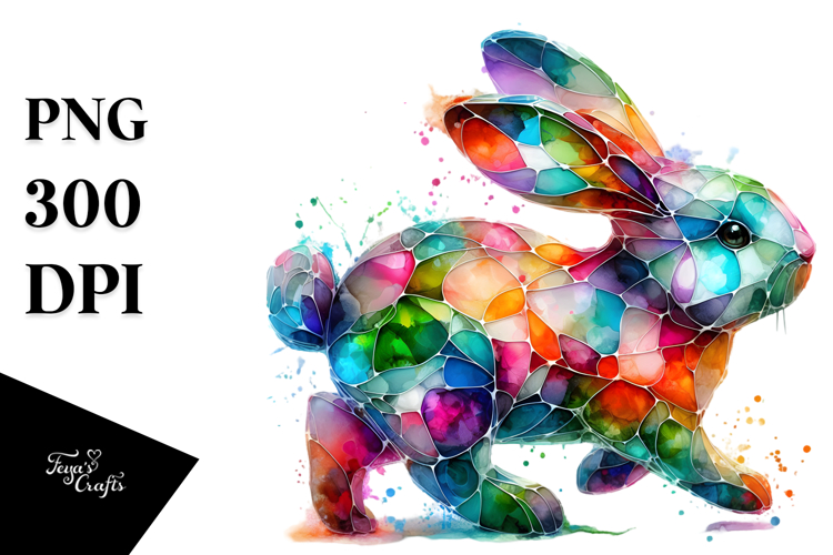 Colorful Bunny made of PNG