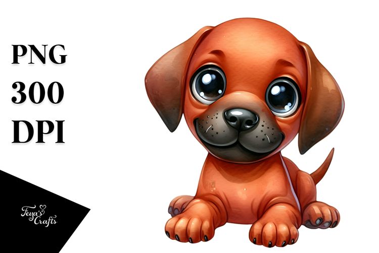 Happy Rhodesian Ridgeback, Watercolor PNG