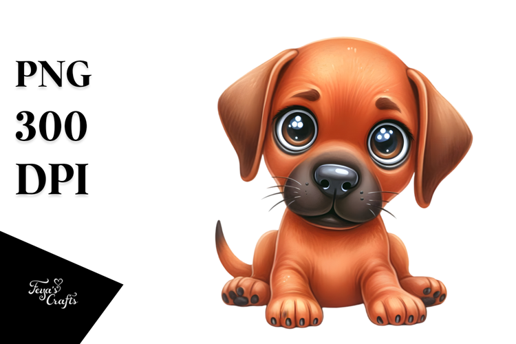 Baby Rhodesian Ridgeback Watercolor PNG