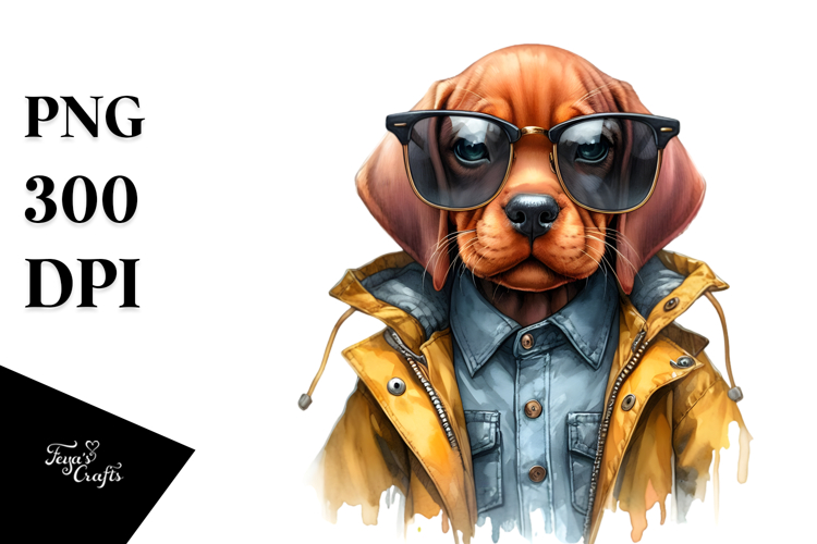 Baby Vizsla Watercolor, Sunglasses Jeans example image 1