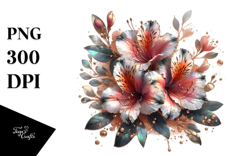 Shiny Azalea Watercolor, Metallic Small example image 1