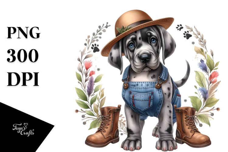 Baby Great Dane Watercolor, Sunglasses Lateral