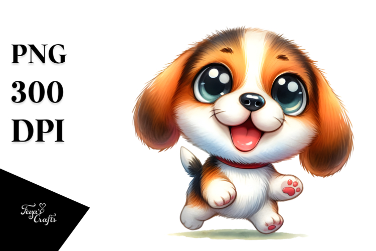 Watercolor Baby Beagle PNG