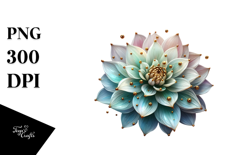 Dahlia with Golden Insertions, High-Res PNG