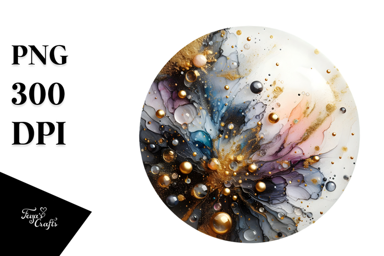Abstract -Like Cosmos with Golden Insertions PNG