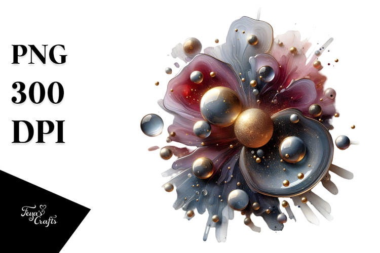Abstract -Like Cosmos with Golden Insertions PNG