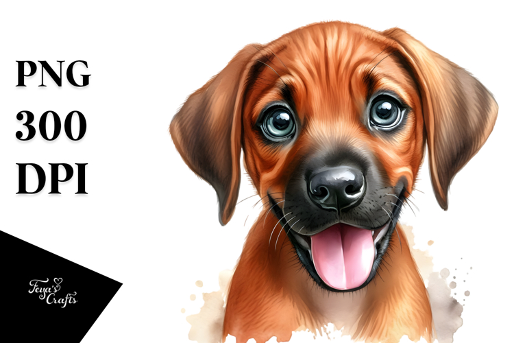 Watercolor Baby Rhodesian Ridgeback PNG