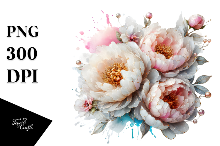Peonies with Metalic Insertions