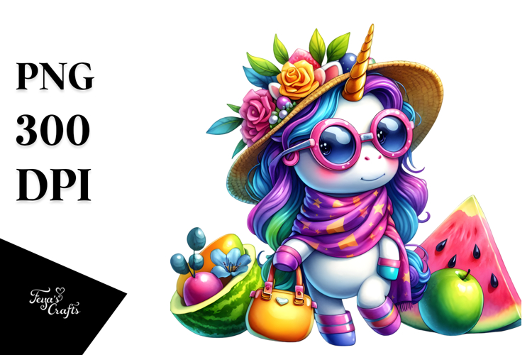 Cute Unicorn Dressed in Style PNG