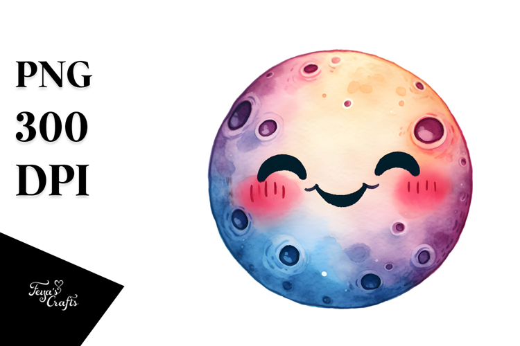 Cute Moon Clipart Image 15