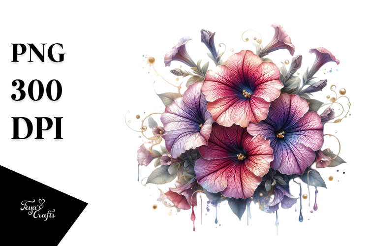 Petunia with Golden Insertions PNG
