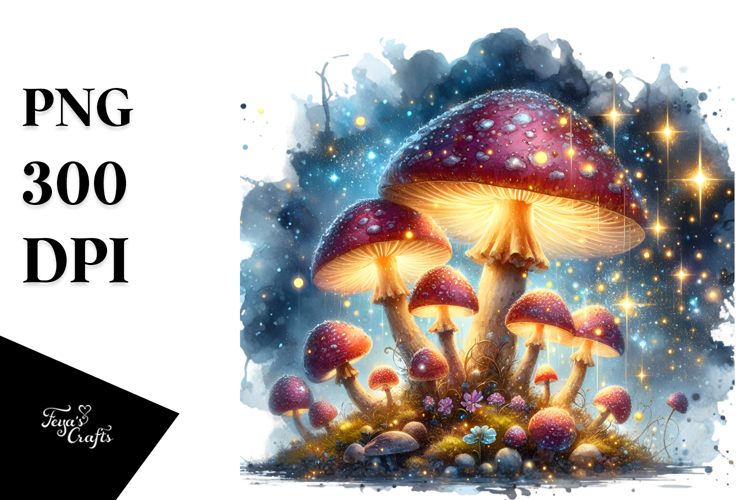 Autumn Celestial Mushroom PNG