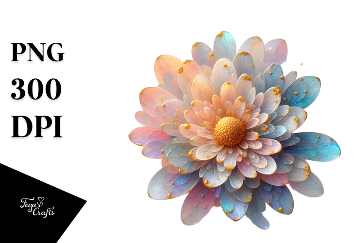 Glossy Chrysanthemum Made of PNG