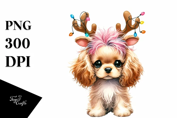 Baby Cocker Spaniel in Christmas Attire, Transparent PNG