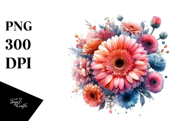 Colorful Vibrant Gerbera PNG