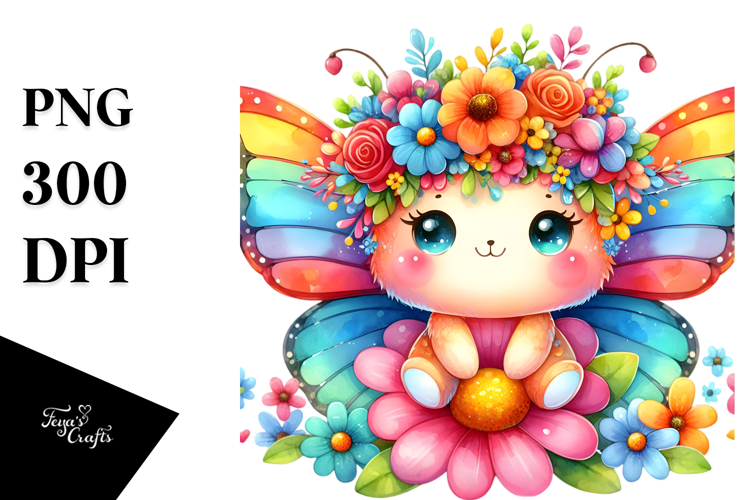 Butterfly Vibrant Colors Cartoon-Style