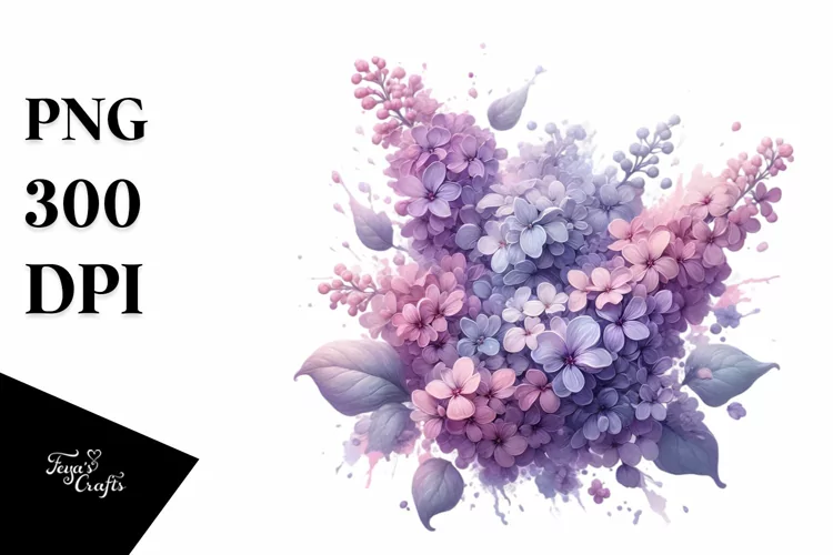Pastel Glossy Lilac Watercolor Splash PNG