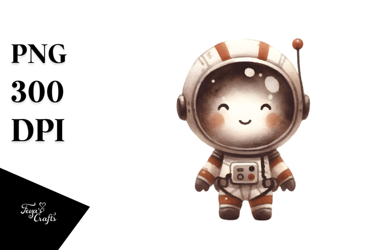 Brownish Whimsical Astronaut Boy | Sublimation Clipart