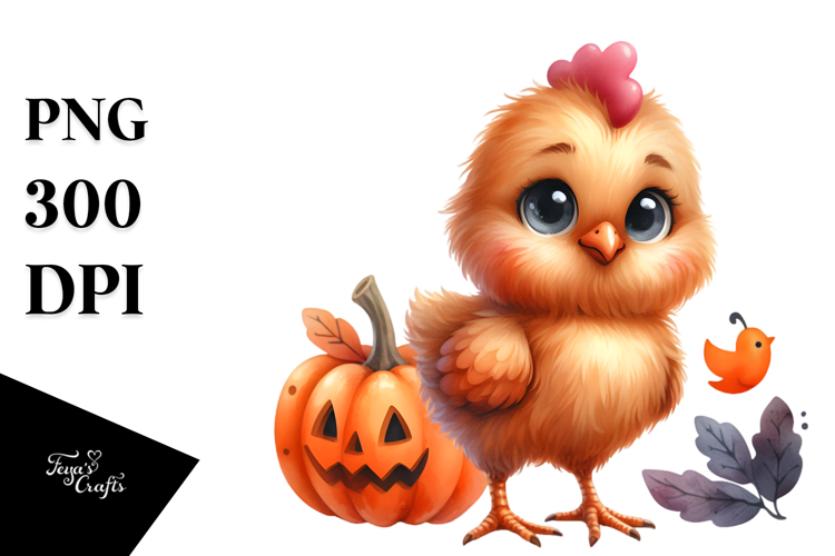 Funny Standing Rooster Halloween Clipart