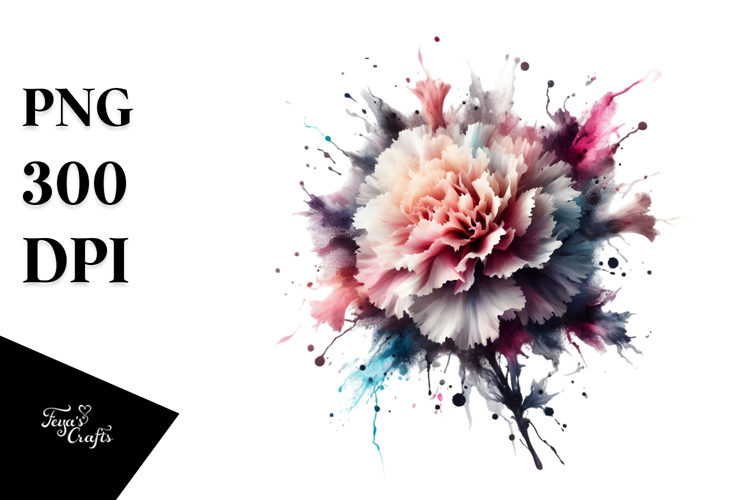 Shiny Carnation Watercolor PNG