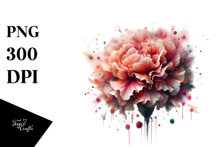 Shiny Carnation Watercolor PNG