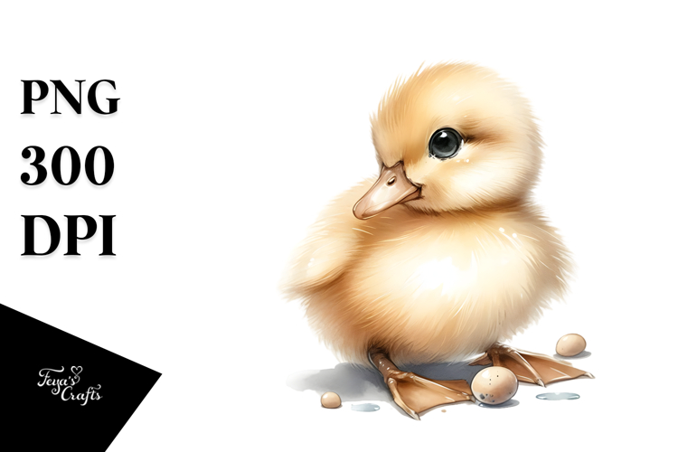 Baby Duck Digital Watercolor PNG