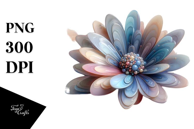 Abstract Pastel Glossy Daisy, PNG