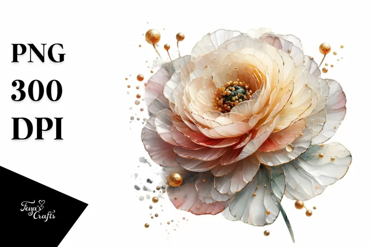 -like Abstract Ranunculus Watercolor