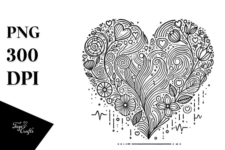 Simple Lineart Heart PNG