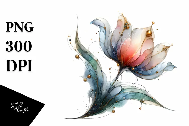 -like Abstract Tulip Watercolor