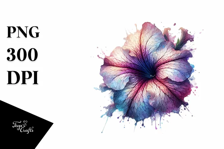 Abstract Watercolor Petunia -Like Material | Sublimation |