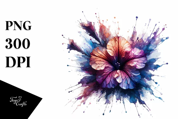 Abstract Watercolor Petunia -Like Material | Sublimation |