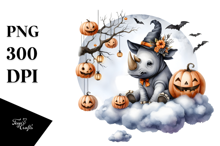 Rhino Dressed for Halloween, Transparent PNG