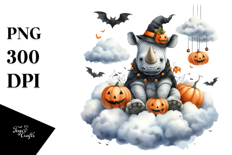 Rhino Dressed for Halloween, Transparent PNG
