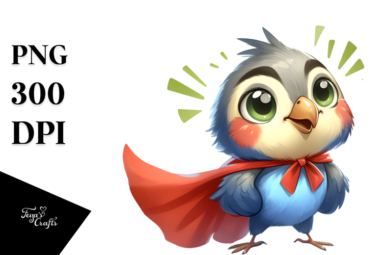 Bird with Playful Curiosity, Digital Painting PNG