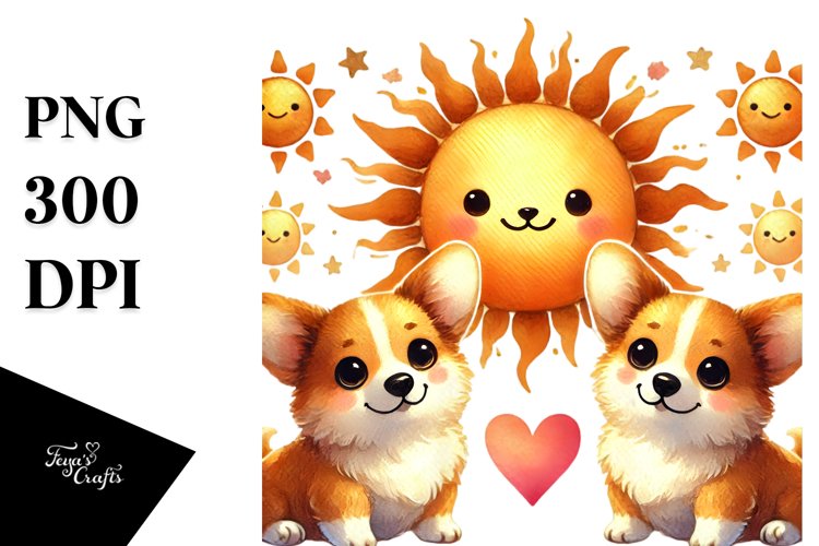 Cute Pembroke Welsh Corgi Heart PNG