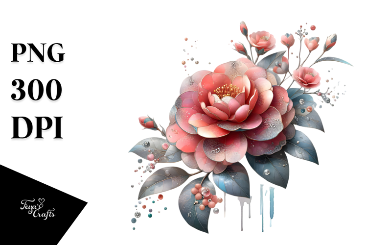 Camellia Watercolor, PNG