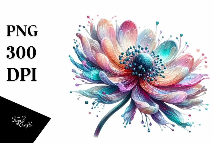 Detailed Vibrant Shiny Anemone Transparent PNG