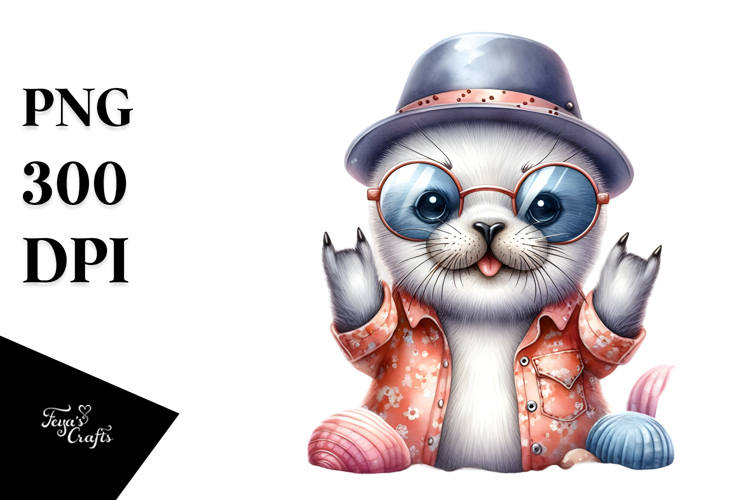 Energetic Rocker Baby Seal PNG