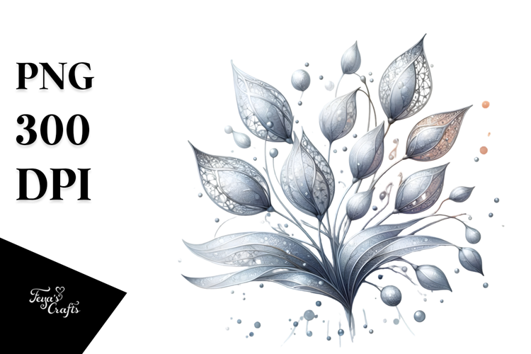 Shiny Snowdrop Metallic, Watercolor PNG