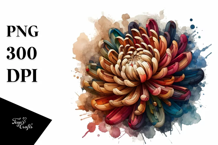 Abstract Wooden Small Stained Chrysanthemum | Sublimation |