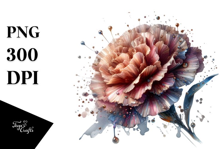 Abstract Shiny Carnation Metallic | Sublimation Clipart