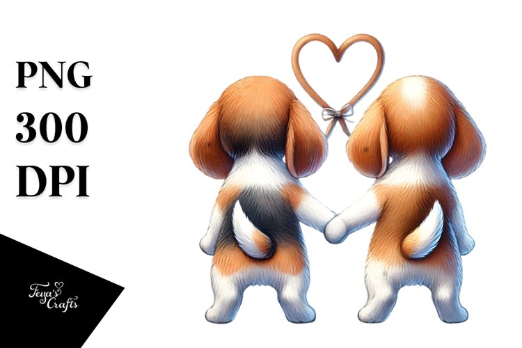 Beagle with Heart, PNG