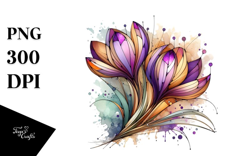 Abstract Crocus Stained Metallic Splash