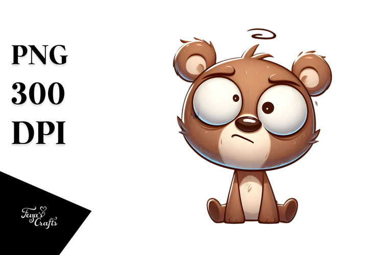 Funny Cartoon Bear, Transparent Vector Art