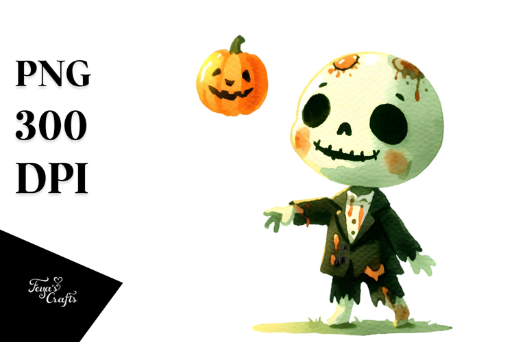 Simple Halloween Clipart of Zombie PNG