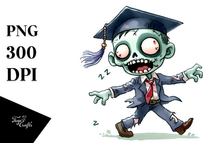 Simple Funny Zombie Halloween Clipart PNG