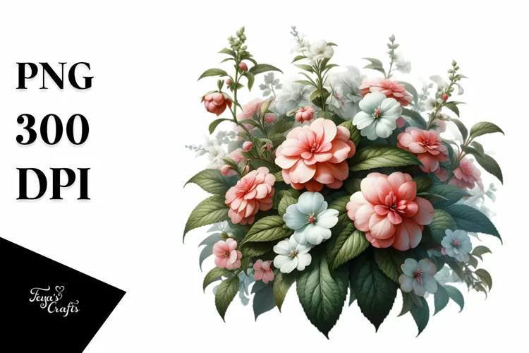Detailed Impatiens Clipart